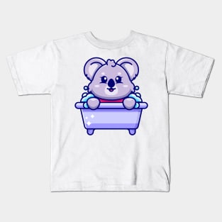 Cute koala in a bathtub cartoon character Kids T-Shirt